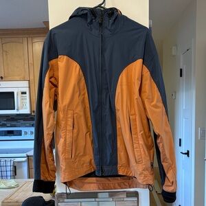 Stylish Women's Ski Jacket in Navy and Orange